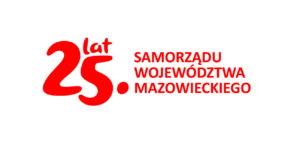 logotyp koloru czerwonego - 25 lat Samorządu Województwa Mazowieckiego