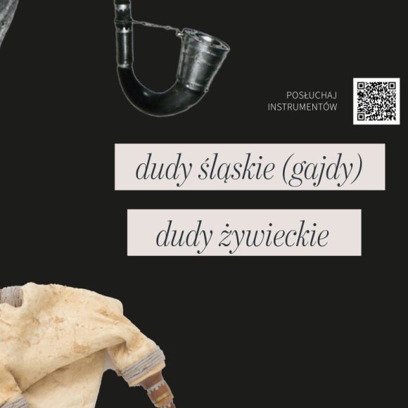 Czarne tło. Dwa czarne napisy z białym kwadratowym tłem. Fragmenty instrumentów.