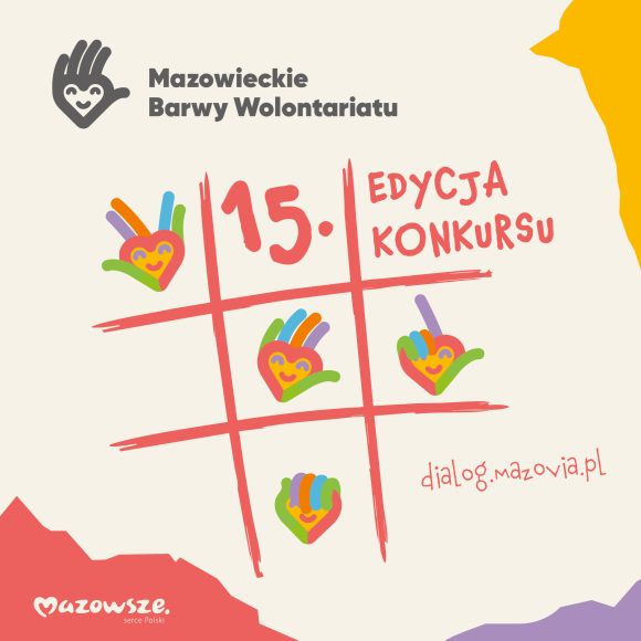 Grafika konkursu „Mazowieckie Barwy Wolontariatu”