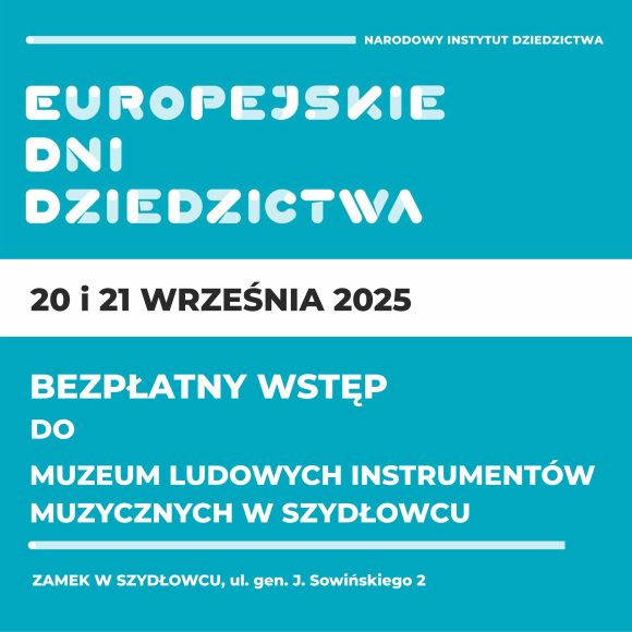 Grafika informująca o Europejskich Dni Dziedzictwa 20 i 21 września 2025.