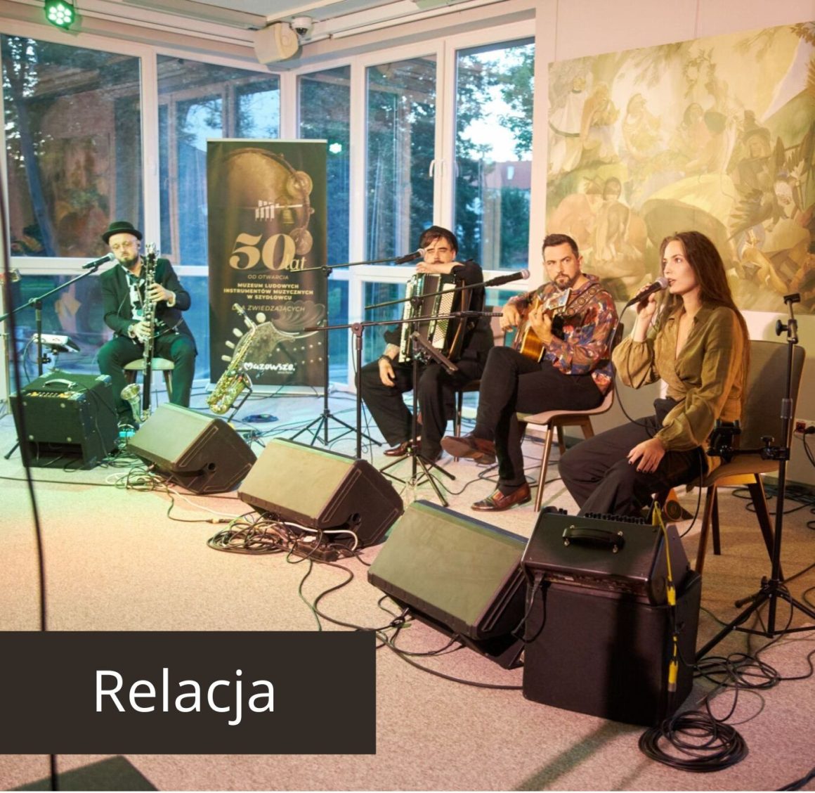 Zespół Czarnina podczas koncertu w Muzeum Ludowy Instrumentów Muzycznych